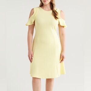 24Seven Ruffle Cold Shoulder A-Line Dress